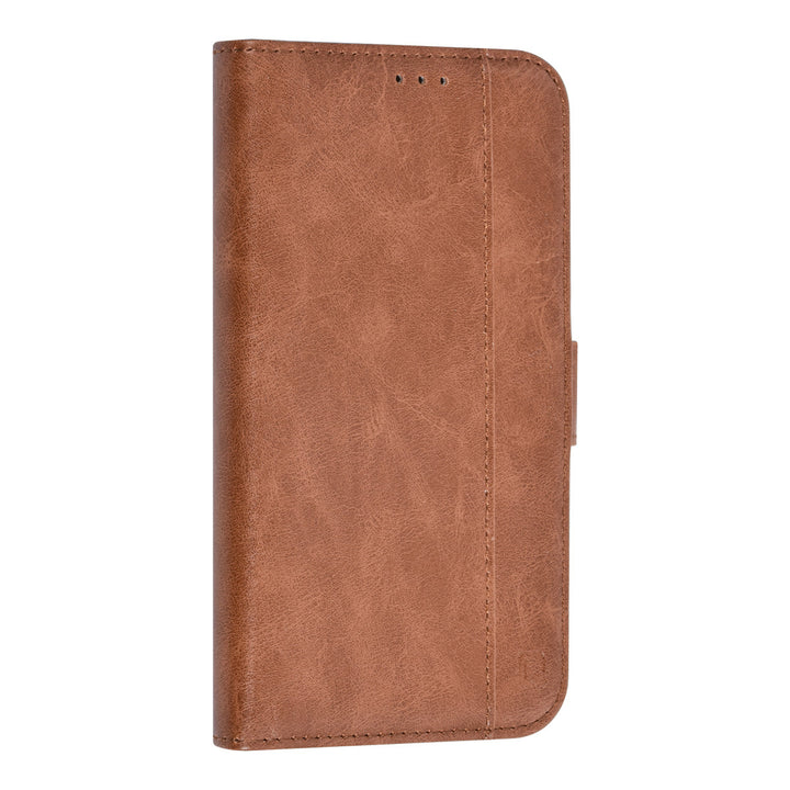 UNIQ Accessory iPhone 15 Pro Book Case hoesje - Pasjeshouder voor 3 pasjes - Magneetsluiting - LichtBruin-Hoesjes-Ilumina Benelux