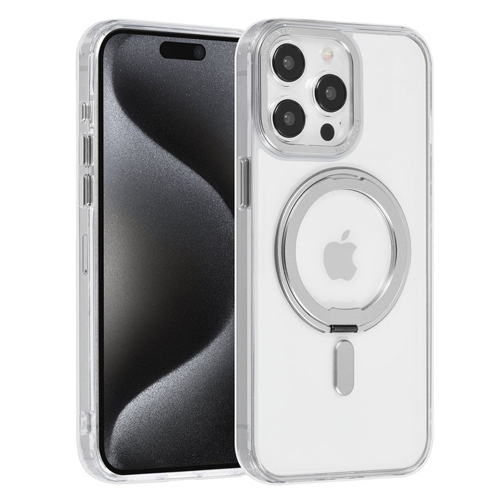 UNIQ Accessory iPhone 15 Pro Max Back Cover hoesje Magsafe with ring stand - Zilver-Hoesjes-Ilumina Benelux