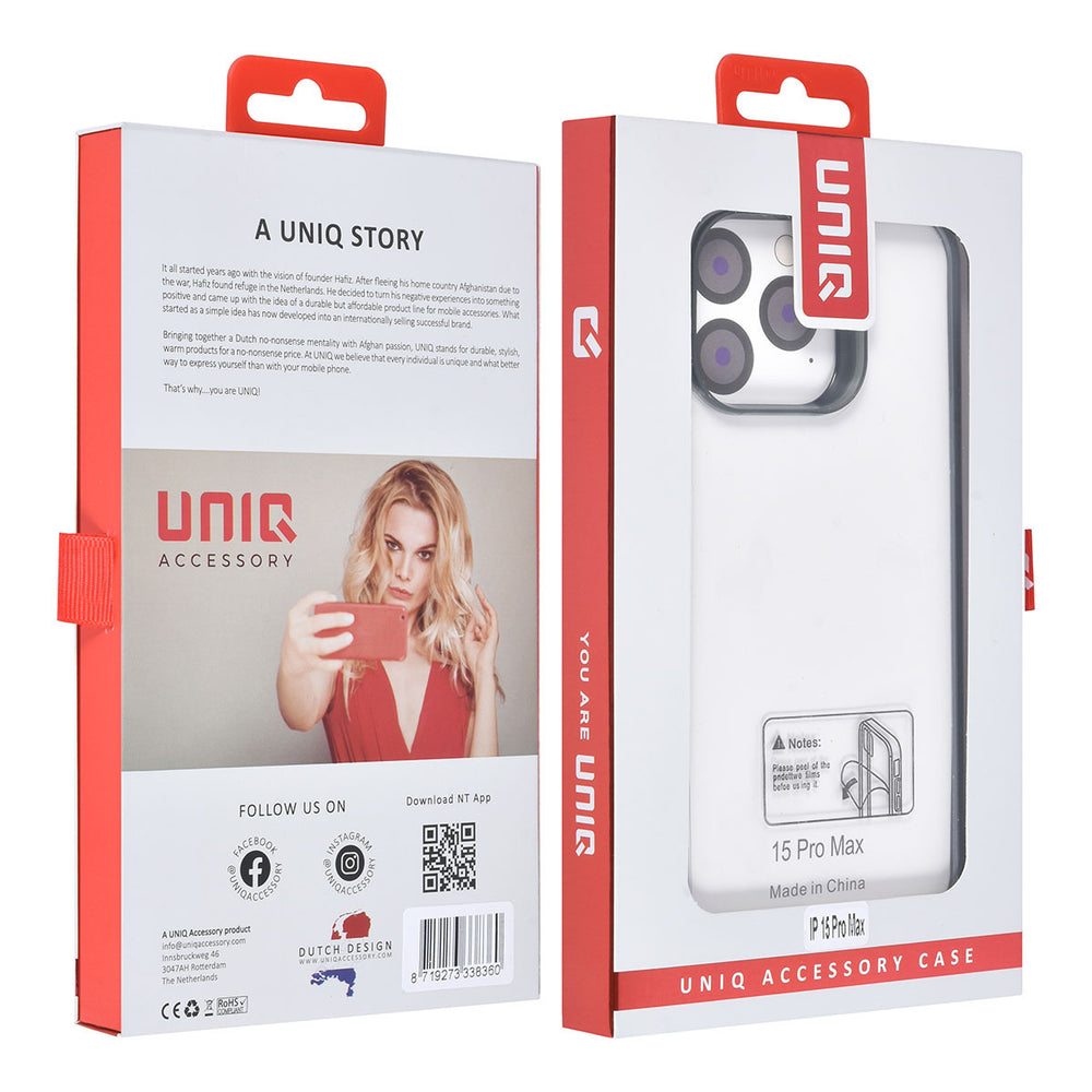 UNIQ Accessory iPhone 15 Pro Max Back Cover hoesje - Zwart-Hoesjes-Ilumina Benelux