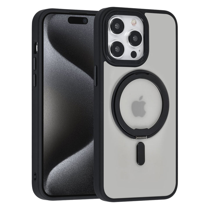 UNIQ Accessory iPhone 15 Pro Max Backcover hoesje Magsafe with ring stand - Zwart-Hoesjes-Ilumina Benelux