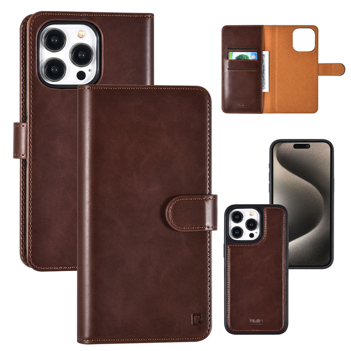 UNIQ Accessory iPhone 15 Pro Max Book Case hoesje Pasjeshouder - Bruin-Hoesjes-Ilumina Benelux
