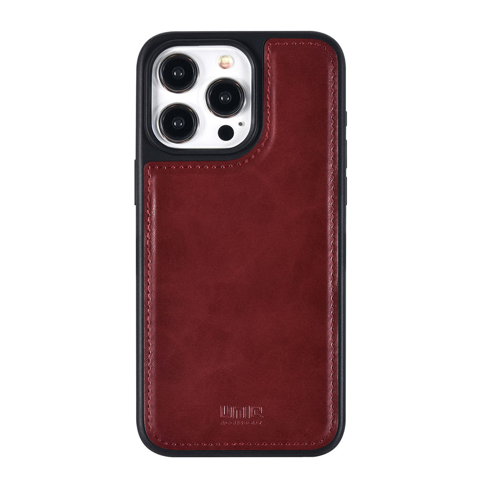 UNIQ Accessory iPhone 15 Pro Max Book Case hoesje Pasjeshouder - Rood-Hoesjes-Ilumina Benelux
