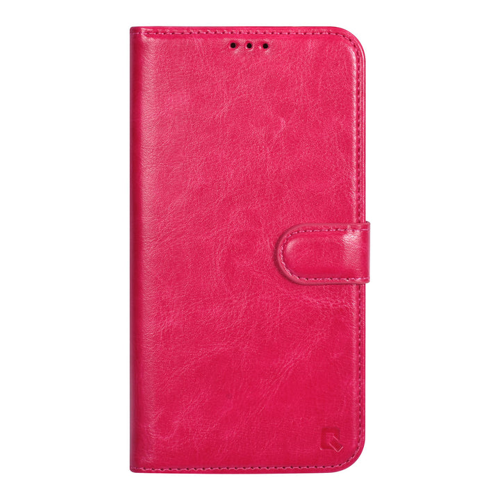 UNIQ Accessory iPhone 15 Pro Max Book Case hoesje - Pasjeshouder voor 3 pasjes - Magneetsluiting - Hanger - Felroze-Hoesjes-Ilumina Benelux