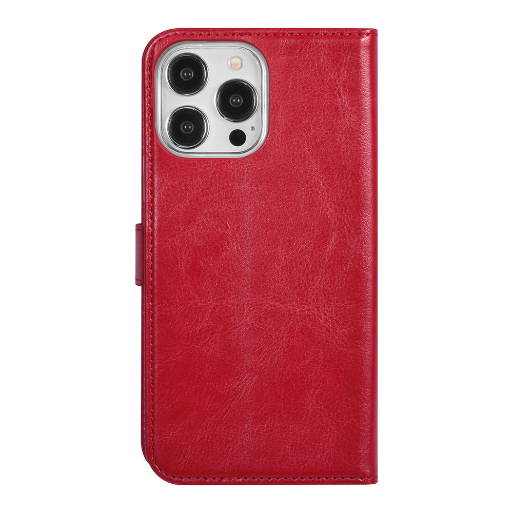 UNIQ Accessory iPhone 15 Pro Max Book Case hoesje - Pasjeshouder voor 3 pasjes - Magneetsluiting - Hanger - Rood-Hoesjes-Ilumina Benelux