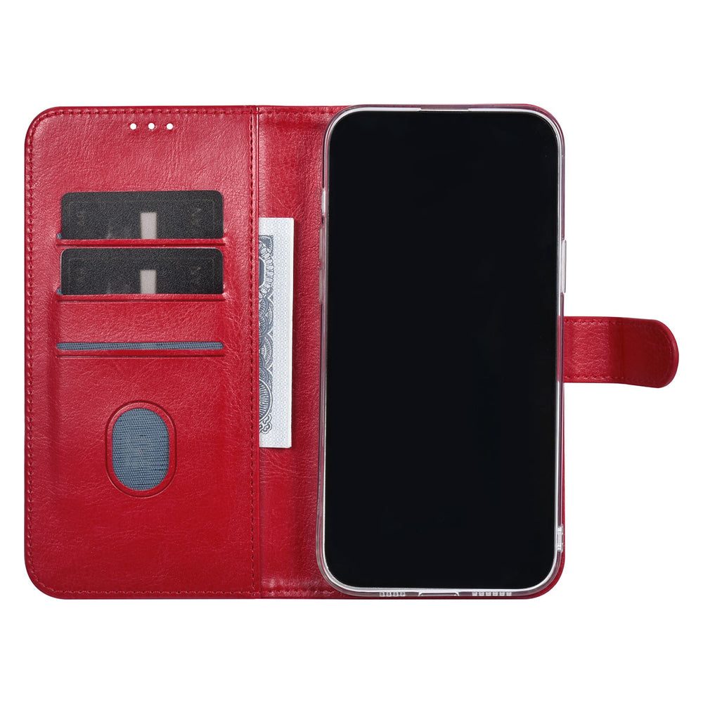 UNIQ Accessory iPhone 15 Pro Max Book Case hoesje - Pasjeshouder voor 3 pasjes - Magneetsluiting - Hanger - Rood-Hoesjes-Ilumina Benelux