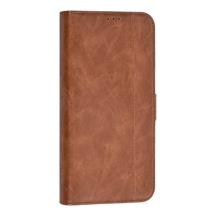 UNIQ Accessory iPhone 15 Pro Max Book Case hoesje - Pasjeshouder voor 3 pasjes - Magneetsluiting - LichtBruin-Hoesjes-Ilumina Benelux