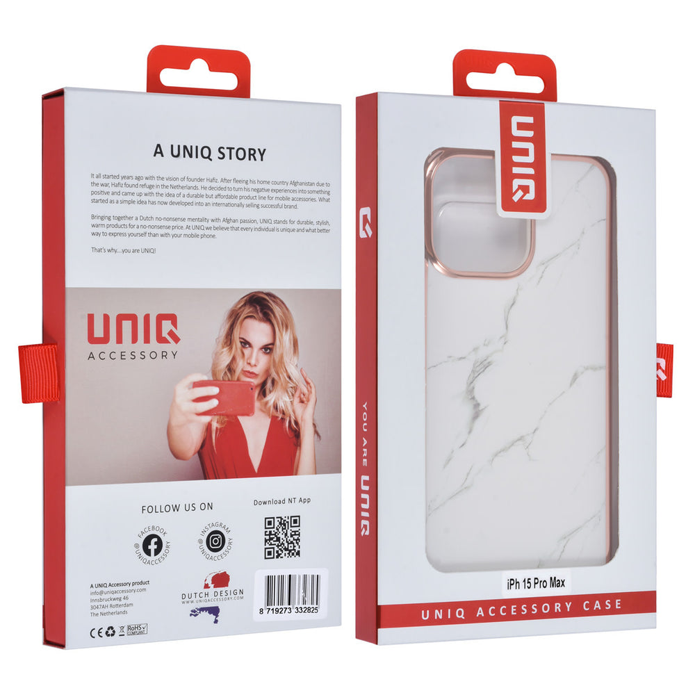 UNIQ Accessory iPhone 15 Pro Max TPU Back Cover hoesje - Marble-Hoesjes-Ilumina Benelux