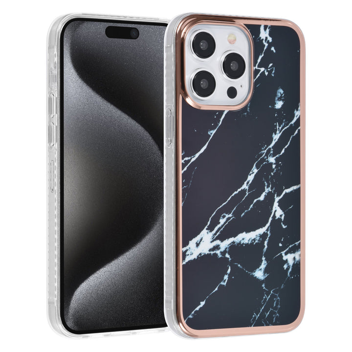 UNIQ Accessory iPhone 15 Pro Max TPU Back Cover hoesje - Marble Black-Hoesjes-Ilumina Benelux