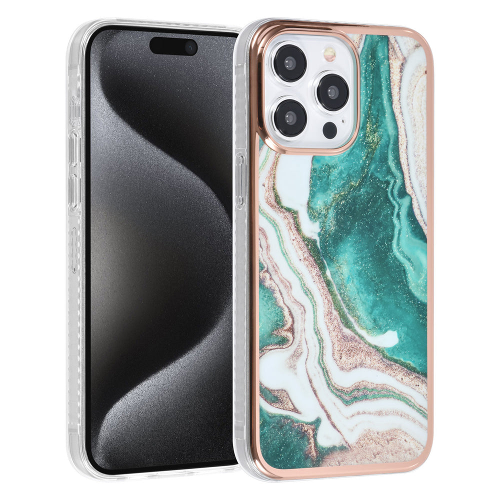 UNIQ Accessory iPhone 15 Pro Max TPU Back Cover hoesje - Marble Green-Hoesjes-Ilumina Benelux