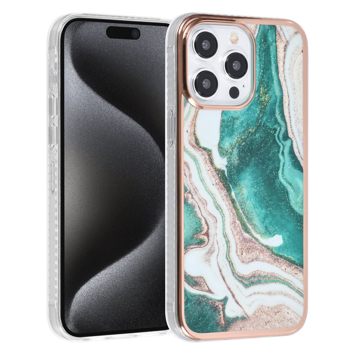 UNIQ Accessory iPhone 15 Pro Max TPU Back Cover hoesje - Marble Green-Hoesjes-Ilumina Benelux