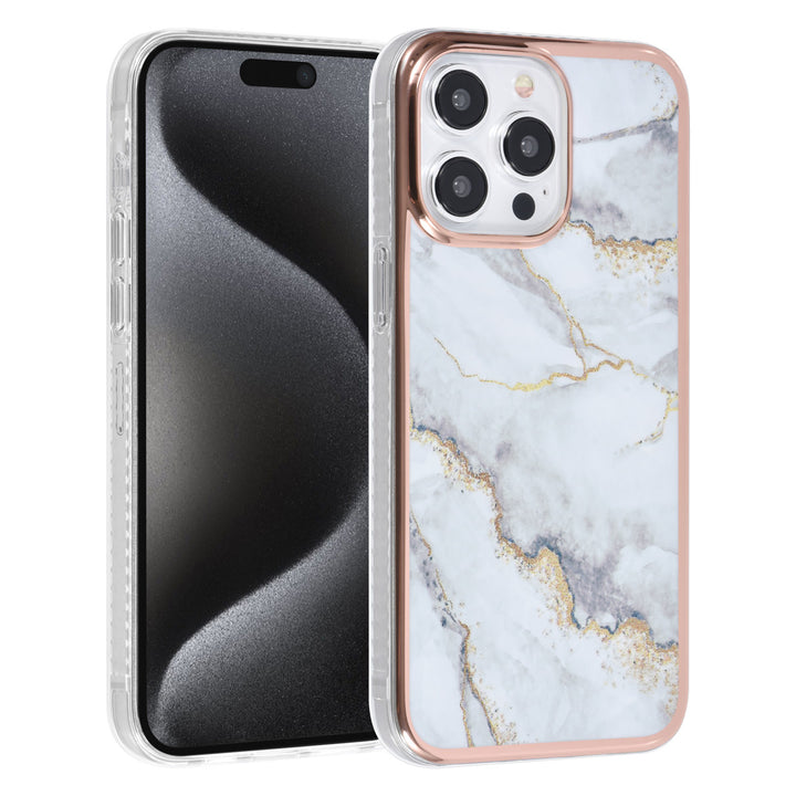 UNIQ Accessory iPhone 15 Pro Max TPU Back Cover hoesje - Marble White-Hoesjes-Ilumina Benelux