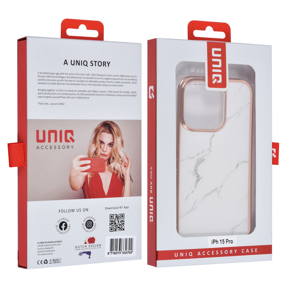 UNIQ Accessory iPhone 15 Pro TPU Back Cover hoesje - Marble-Hoesjes-Ilumina Benelux