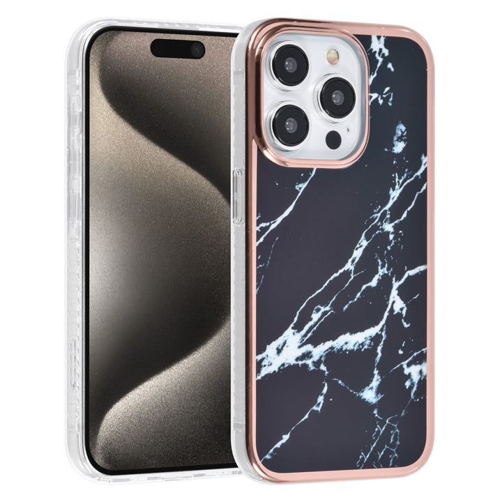 UNIQ Accessory iPhone 15 Pro TPU Back Cover hoesje - Marble Black-Hoesjes-Ilumina Benelux