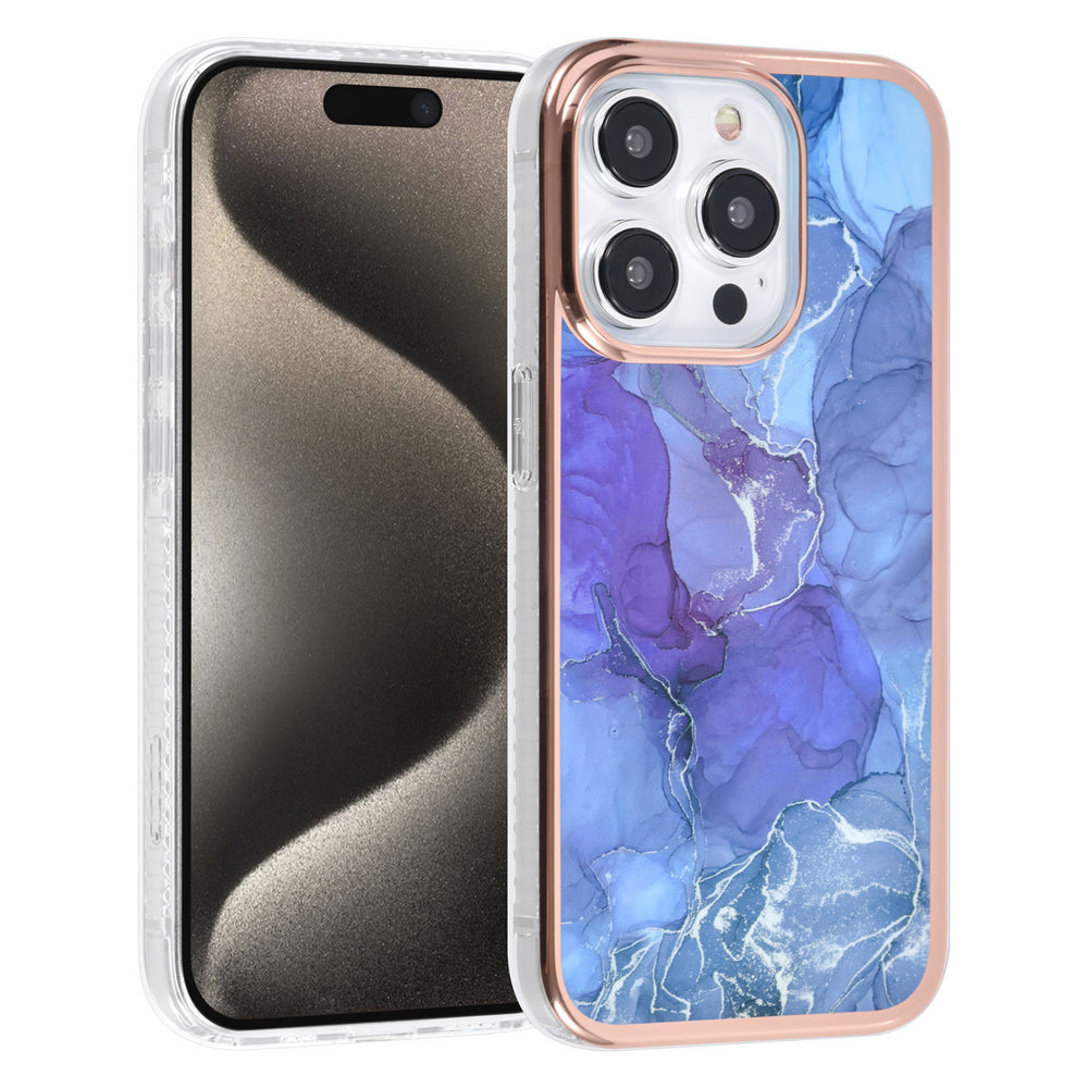 UNIQ Accessory iPhone 15 Pro TPU Back Cover hoesje - Marble Purple-Hoesjes-Ilumina Benelux