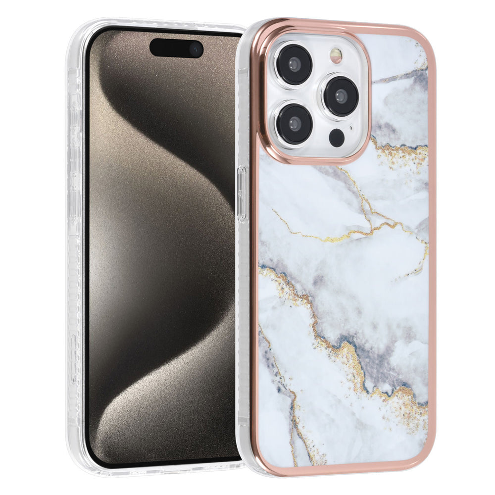 UNIQ Accessory iPhone 15 Pro TPU Back Cover hoesje - Marble White-Hoesjes-Ilumina Benelux