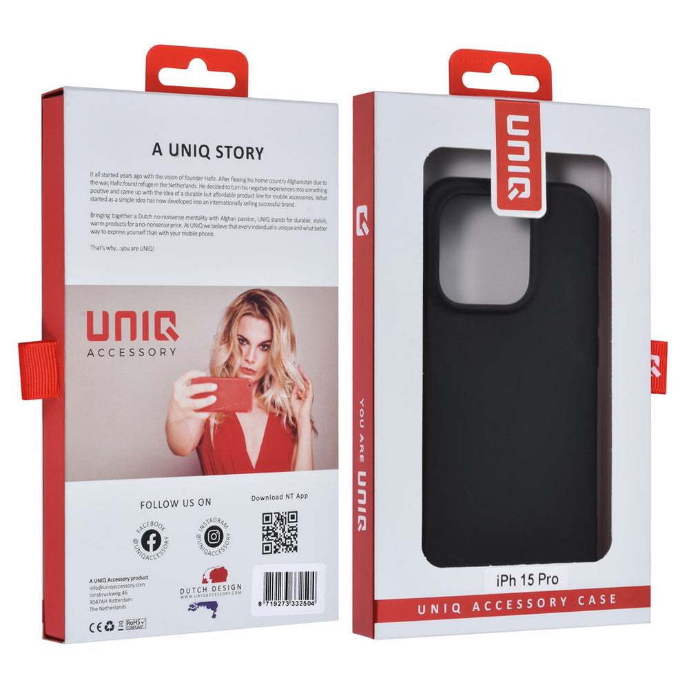 UNIQ Accessory iPhone 15 Pro TPU Back Cover hoesje - Zwart-Hoesjes-Ilumina Benelux