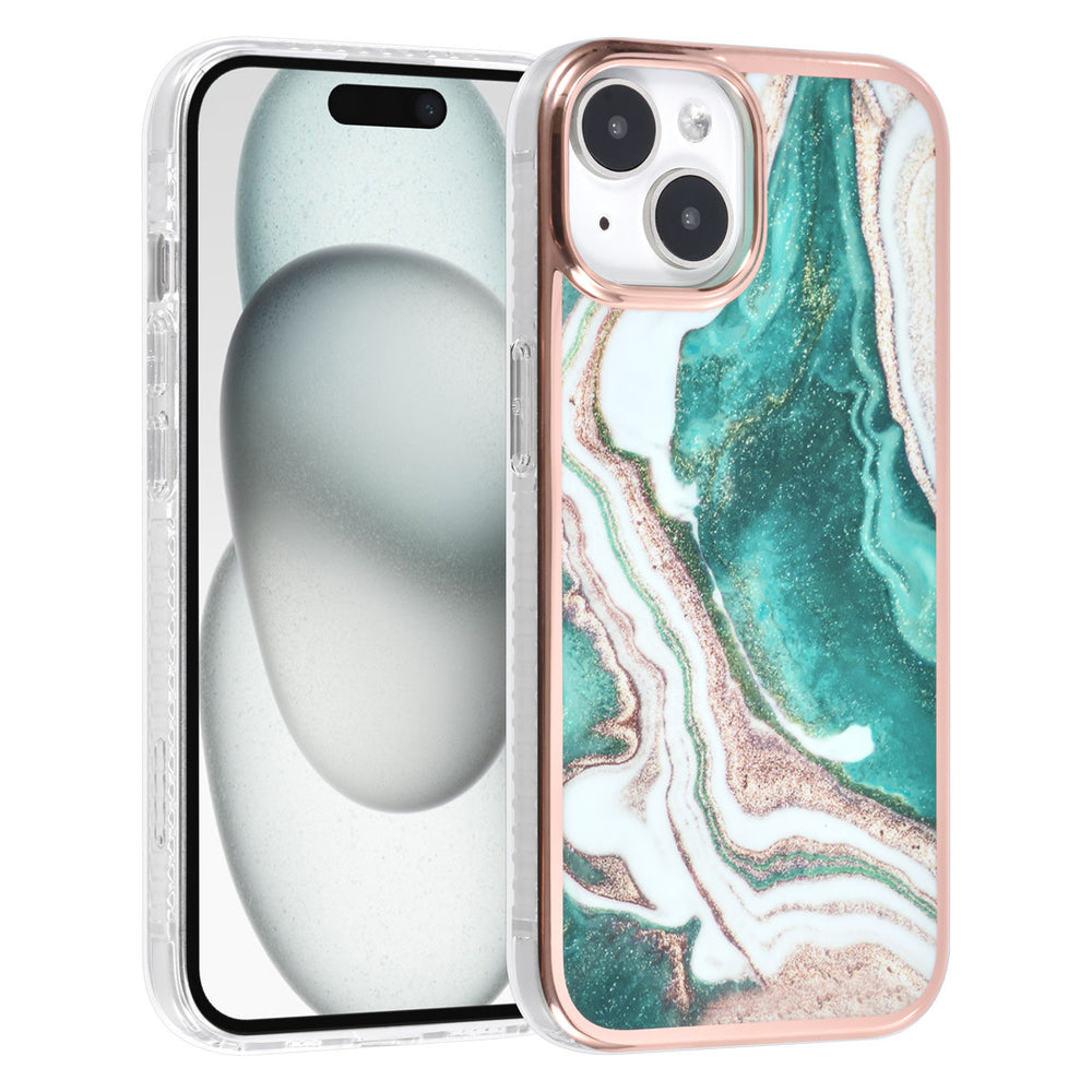 UNIQ Accessory iPhone 15 TPU Back Cover hoesje - Marble Green-Hoesjes-Ilumina Benelux