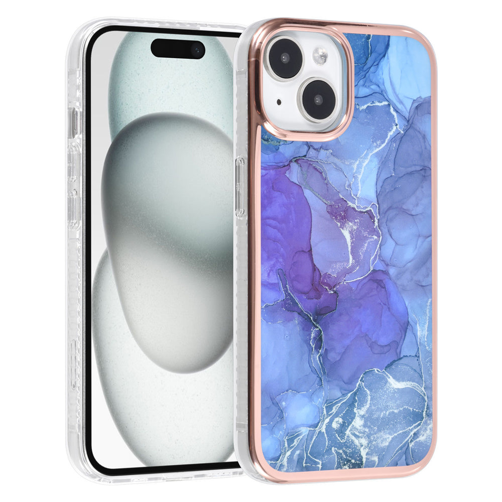 UNIQ Accessory iPhone 15 TPU Back Cover hoesje - Marble Purple-Hoesjes-Ilumina Benelux