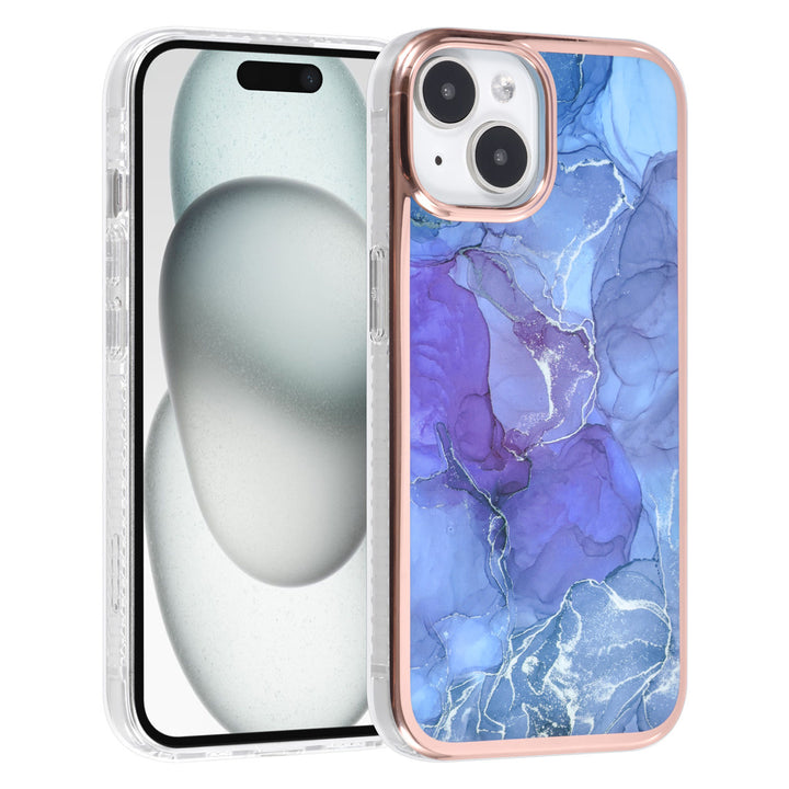 UNIQ Accessory iPhone 15 TPU Back Cover hoesje - Marble Purple-Hoesjes-Ilumina Benelux