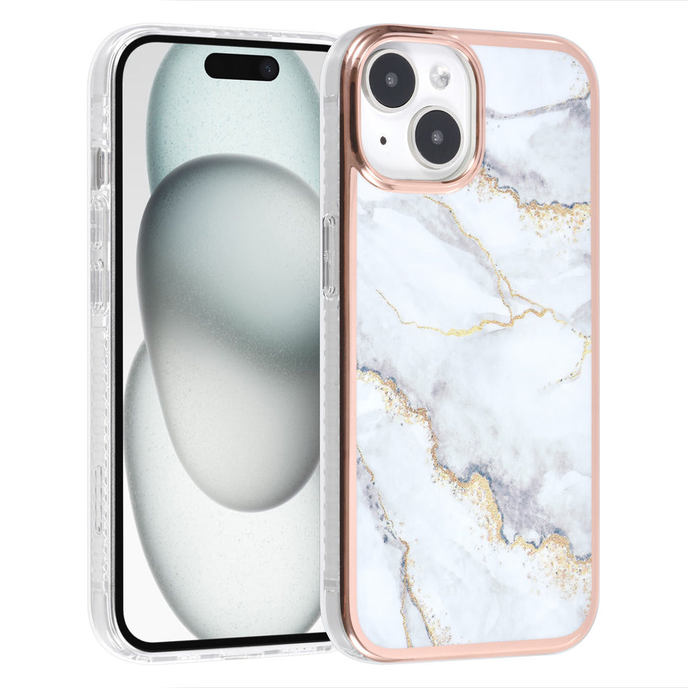 UNIQ Accessory iPhone 15 TPU Back Cover hoesje - Marble White-Hoesjes-Ilumina Benelux