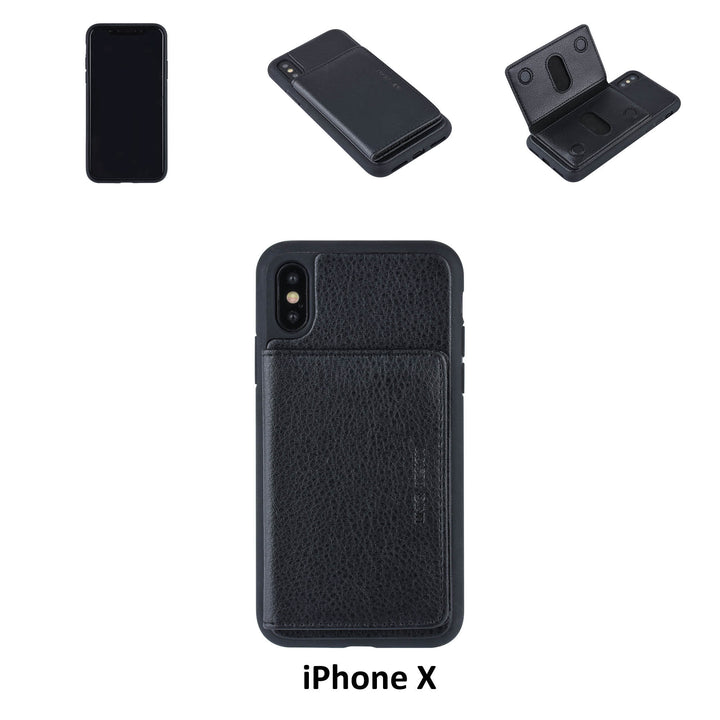 UNIQ Accessory iPhone X Kunstleer Backcover hoesje - Zwart-Hoesjes-Ilumina Benelux