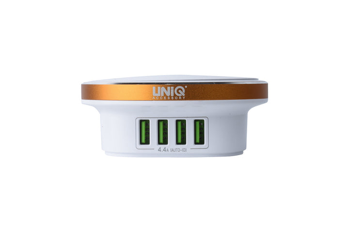 UNIQ Accessory with Led Press Lamp USB 4 ports 4.4A Fast charging - Wit-Oplader-Ilumina Benelux