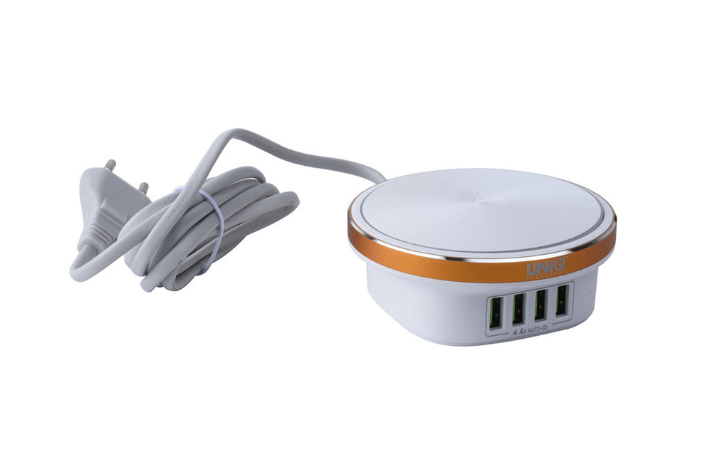 UNIQ Accessory with Led Press Lamp USB 4 ports 4.4A Fast charging - Wit-Oplader-Ilumina Benelux
