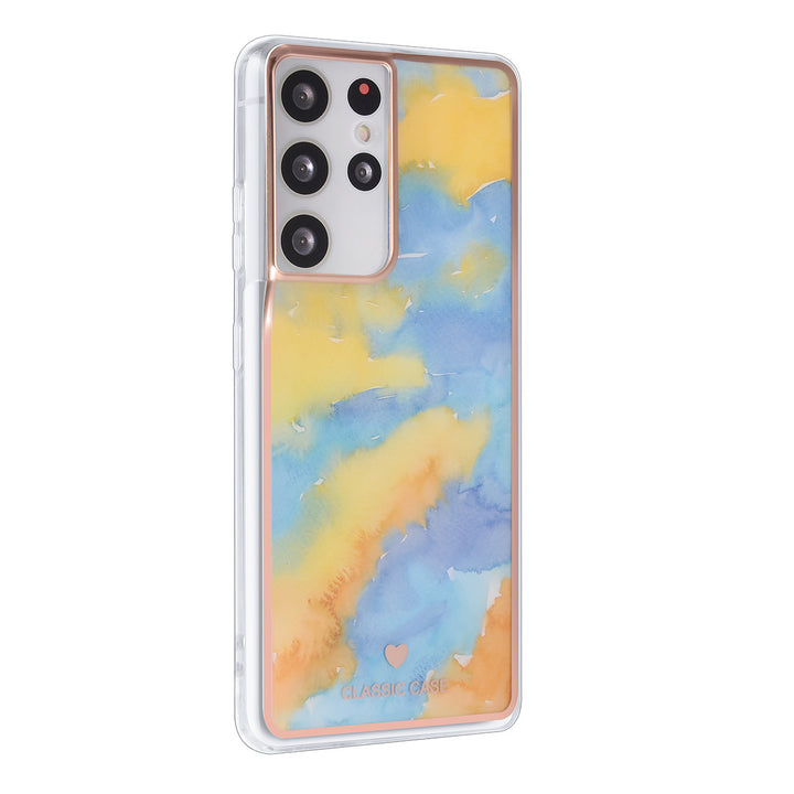 UNIQ Classic Case Galaxy S21 Ultra Backcover hoesje Silicone - Marble Yellow-Hoesjes-Ilumina Benelux