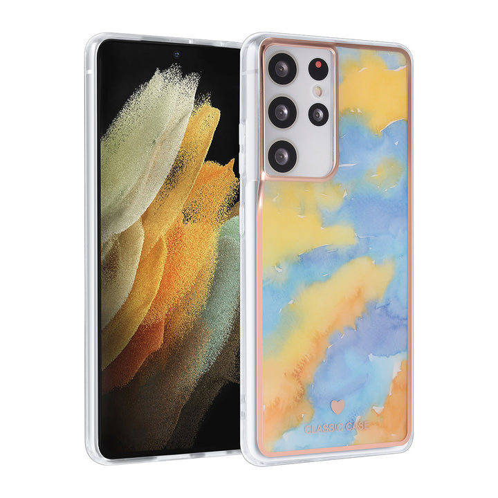 UNIQ Classic Case Galaxy S21 Ultra Backcover hoesje Silicone - Marble Yellow-Hoesjes-Ilumina Benelux