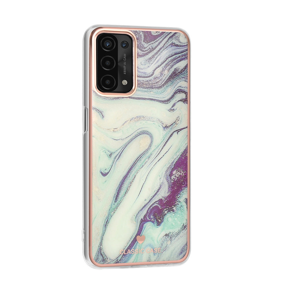 UNIQ Classic Case Oppo A54 5G & A74 5G TPU Backcover hoesje - Marble Aquamarine-Hoesjes-Ilumina Benelux