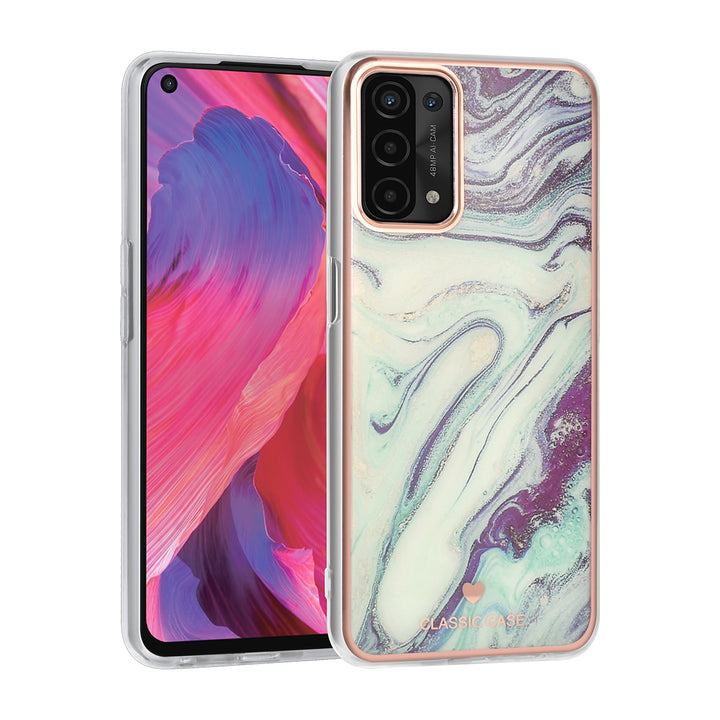 UNIQ Classic Case Oppo A54 5G & A74 5G TPU Backcover hoesje - Marble Aquamarine-Hoesjes-Ilumina Benelux