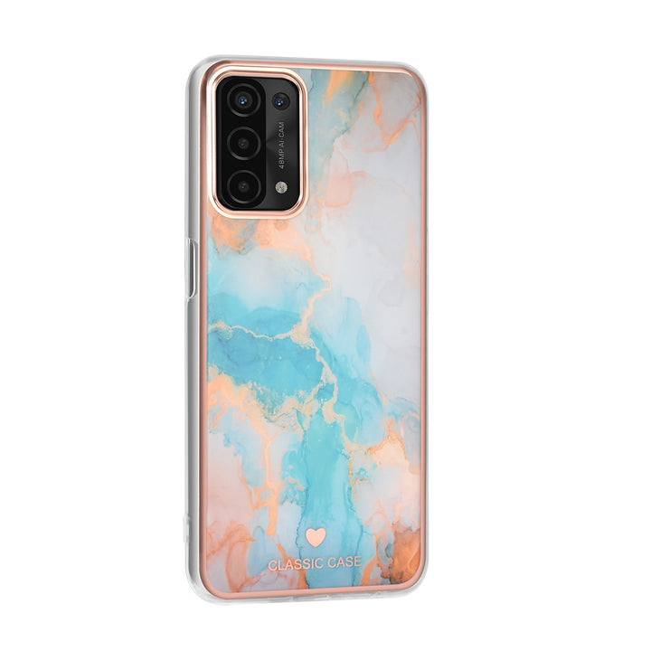 UNIQ Classic Case Oppo A54 5G & A74 5G TPU Backcover hoesje - Marble Blue-Hoesjes-Ilumina Benelux