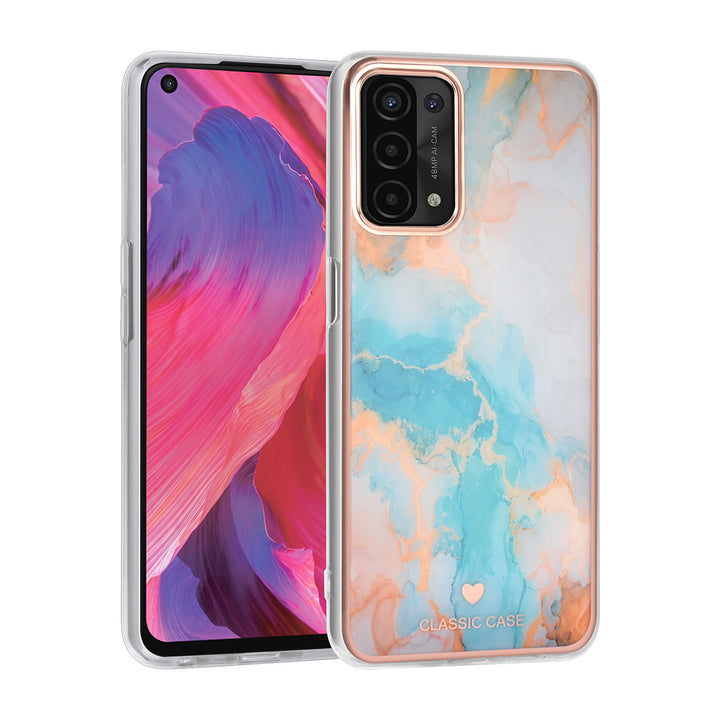 UNIQ Classic Case Oppo A54 5G & A74 5G TPU Backcover hoesje - Marble Blue-Hoesjes-Ilumina Benelux