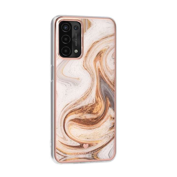 UNIQ Classic Case Oppo A54 5G & A74 5G TPU Backcover hoesje - Marble Brown-Hoesjes-Ilumina Benelux