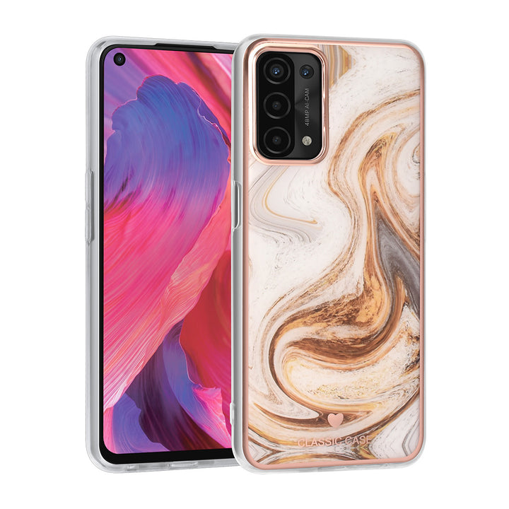 UNIQ Classic Case Oppo A54 5G & A74 5G TPU Backcover hoesje - Marble Brown-Hoesjes-Ilumina Benelux