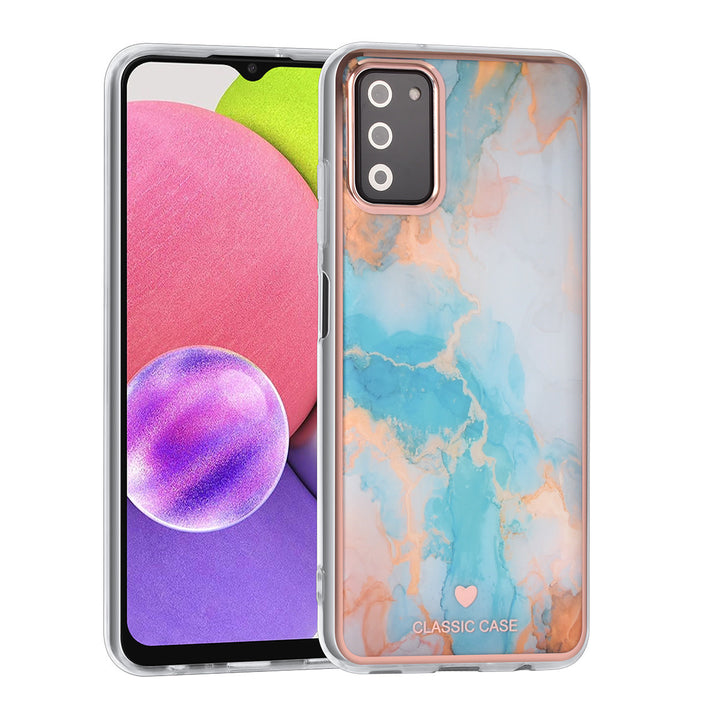 UNIQ Classic Case Samsung Galaxy A03s TPU Backcover hoesje - Marble Blue-Hoesjes-Ilumina Benelux