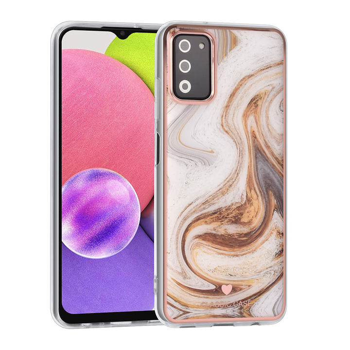 UNIQ Classic Case Samsung Galaxy A03s TPU Backcover hoesje - Marble Brown-Hoesjes-Ilumina Benelux