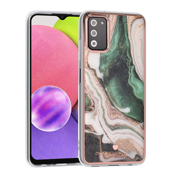 UNIQ Classic Case Samsung Galaxy A03s TPU Backcover hoesje - Marble Green-Hoesjes-Ilumina Benelux