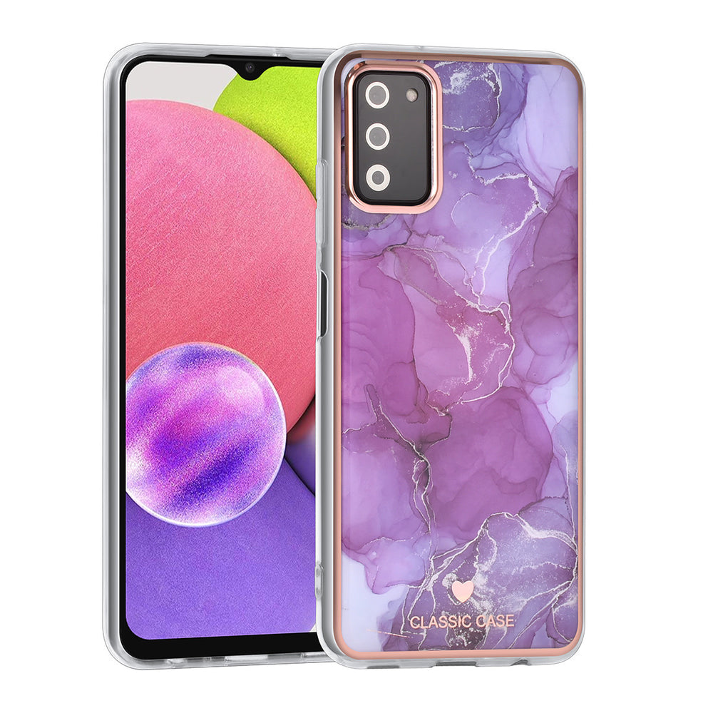UNIQ Classic Case Samsung Galaxy A03s TPU Backcover hoesje - Marble Purple-Hoesjes-Ilumina Benelux