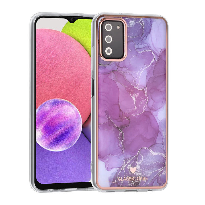 UNIQ Classic Case Samsung Galaxy A03s TPU Backcover hoesje - Marble Purple-Hoesjes-Ilumina Benelux