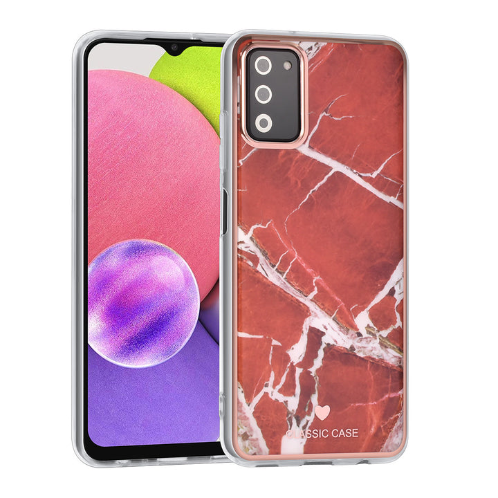 UNIQ Classic Case Samsung Galaxy A03s TPU Backcover hoesje - Marble Red-Hoesjes-Ilumina Benelux
