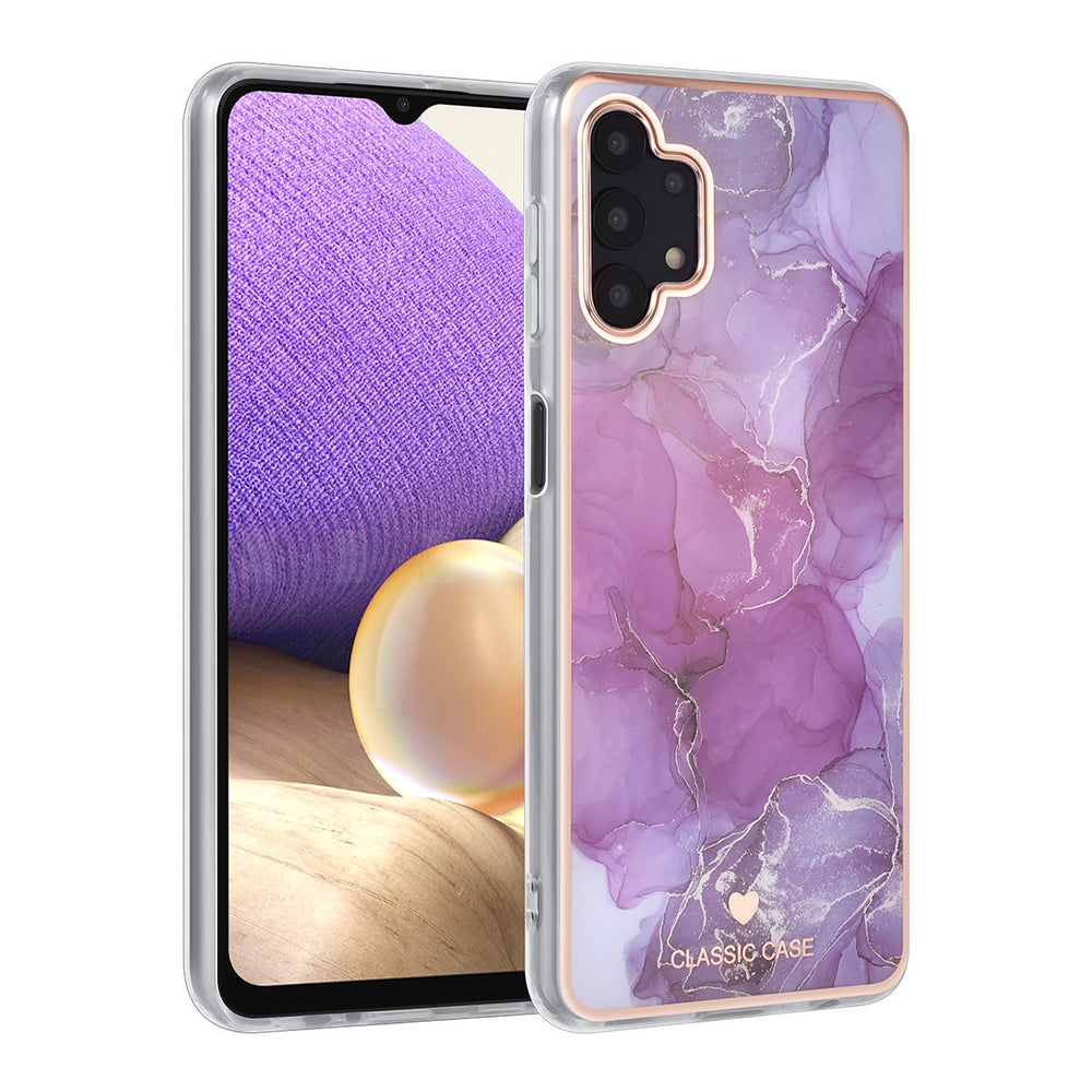 UNIQ Classic Case Samsung Galaxy A32 5G TPU Back Cover hoesje - Marble Purple-Hoesjes-Ilumina Benelux