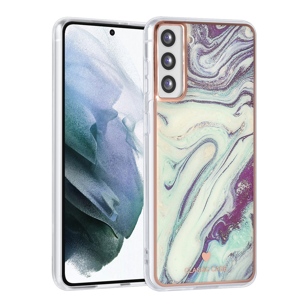 UNIQ Classic Case Samsung Galaxy S21 Plus TPU Back Cover hoesje - Marble Aquamarine-Hoesjes-Ilumina Benelux
