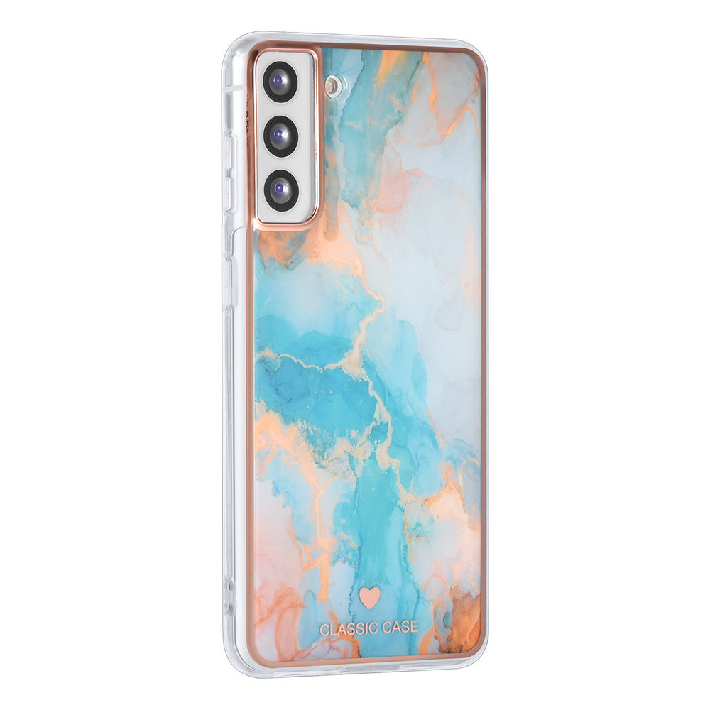 UNIQ Classic Case Samsung Galaxy S21 Plus TPU Backcover hoesje - Marble Blue-Hoesjes-Ilumina Benelux