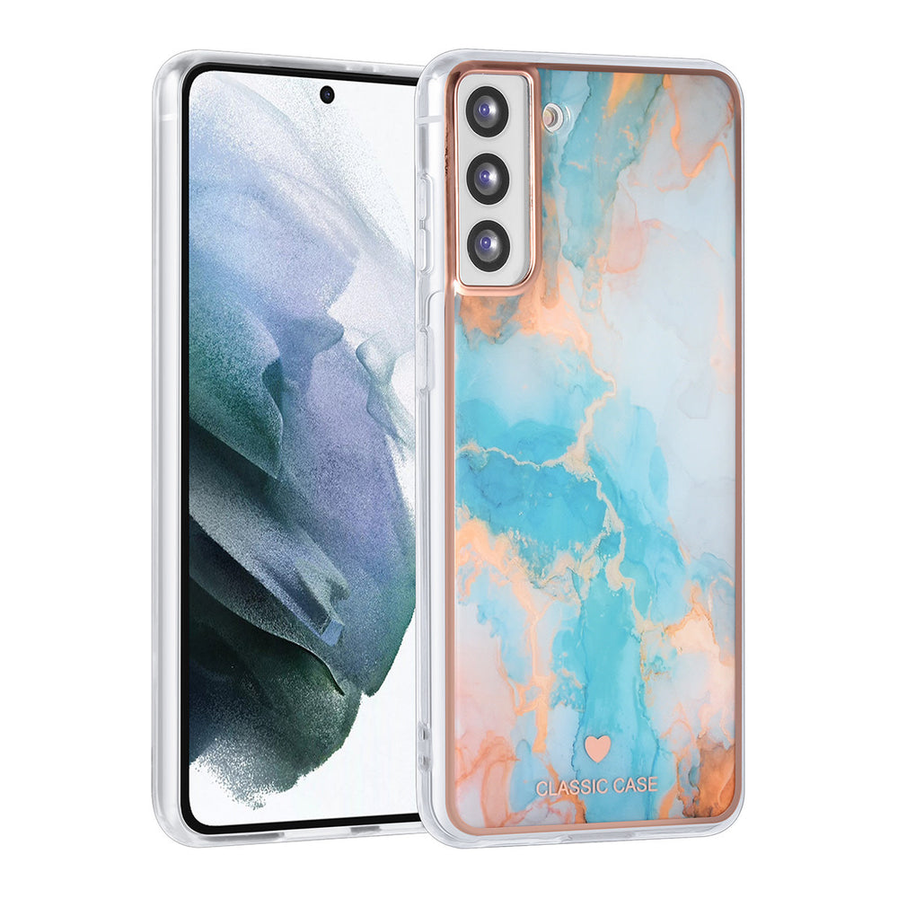 UNIQ Classic Case Samsung Galaxy S21 Plus TPU Backcover hoesje - Marble Blue-Hoesjes-Ilumina Benelux