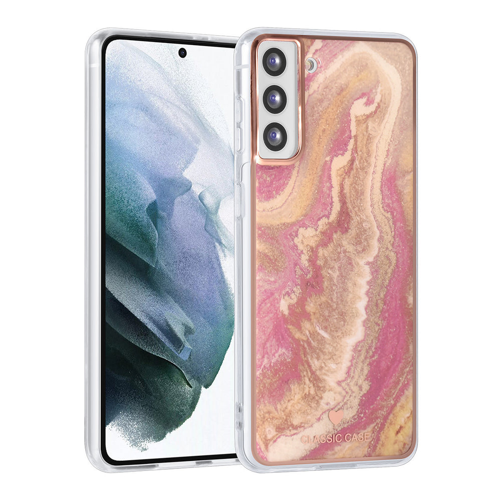 UNIQ Classic Case Samsung Galaxy S21 Plus TPU Backcover hoesje - Marble Pink-Hoesjes-Ilumina Benelux