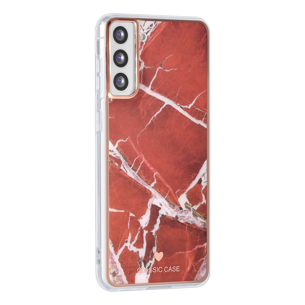 UNIQ Classic Case Samsung Galaxy S21 Plus TPU Backcover hoesje - Marble Red-Hoesjes-Ilumina Benelux