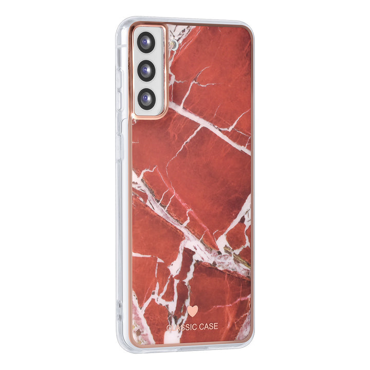 UNIQ Classic Case Samsung Galaxy S21 Plus TPU Backcover hoesje - Marble Red-Hoesjes-Ilumina Benelux