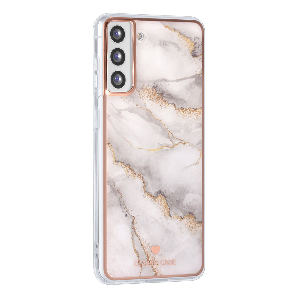 UNIQ Classic Case Samsung Galaxy S21 Plus TPU Backcover hoesje - Marble White-Hoesjes-Ilumina Benelux