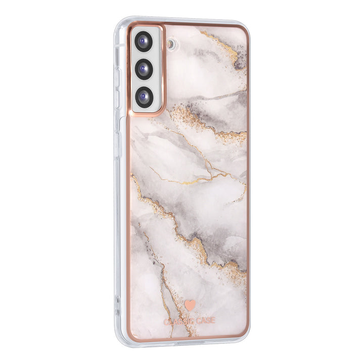 UNIQ Classic Case Samsung Galaxy S21 Plus TPU Backcover hoesje - Marble White-Hoesjes-Ilumina Benelux